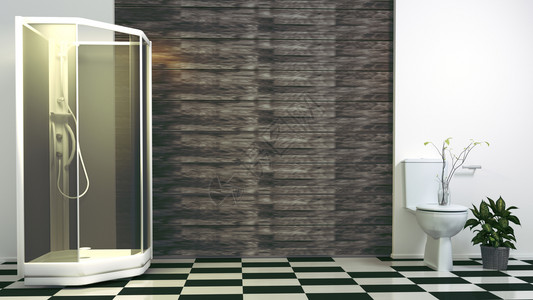 现代洗浴室和厕所3D背景图片