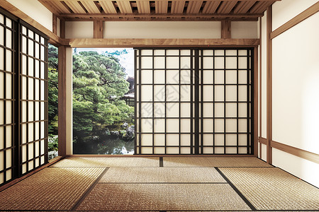 室内客厅设计最短有塔米垫底和日本人室内空房3D图片