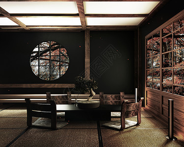 室内设计现代客厅配有卡塔纳桌灯和米垫底室骨盆树的现代客厅设计很难找到背景图片