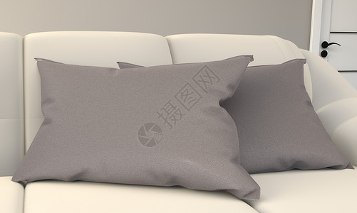 沙发上的枕头3D图片