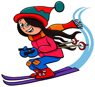 冬季滑雪的女孩图片