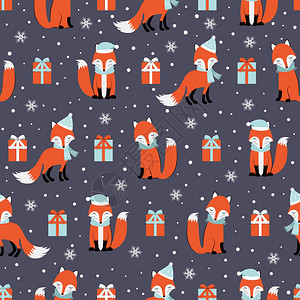圣诞节卡通可爱狐狸图片
