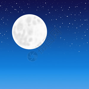 星夜空背景的满月发光的高清图片素材