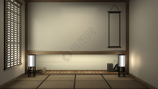 室内最起码设计有塔米垫底日本西瓜门和装饰雅潘式3D图片
