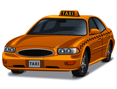 黄色出租汽车服务说明图插画