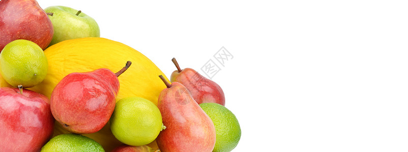 白色背景的水果健康食物免费文字空间宽幅照片图片