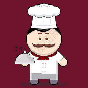 厨师味道卡通插图可爱的厨师插画