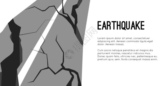地震损坏前地震宣传页插画