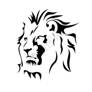 浮夸矢量代表黑狮子插画