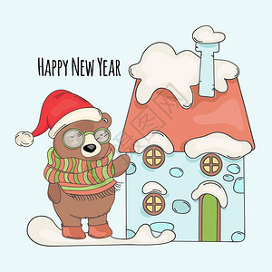 Sant快乐圣诞节卡通矢量插图集图片