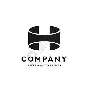 品牌设计公司从elips形状矢量概念创建初始字母h标识基背景