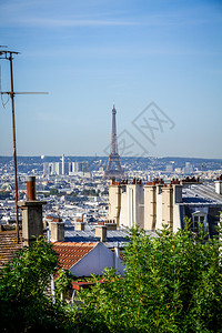 巴黎和埃菲尔塔的空中观察蒙特马山顶弗朗角图片