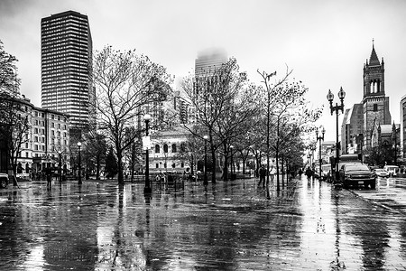 Bostnmachuet市的雨天图片