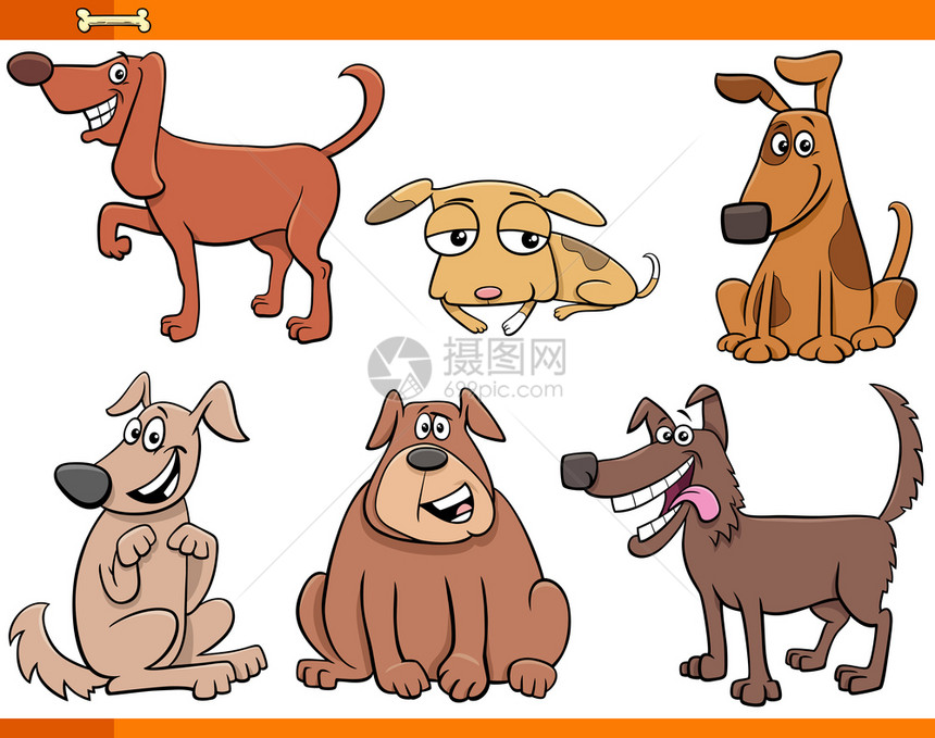 漫画狗和小宠物动品集漫画插图图片