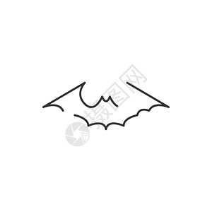 蝙蝠简笔画填色蝙蝠动物图标设计模板向量独立插图蝙蝠动物图标设计模板向量隔离背景