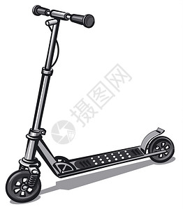 现代金属电动踏板车的插图背景图片