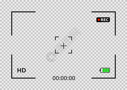 数字监控相机框架孤立的矢量模板视频记录器的查看屏幕视频相机查看显示器的重叠覆盖eps10插画