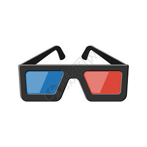 3D视频电影3d眼镜插画