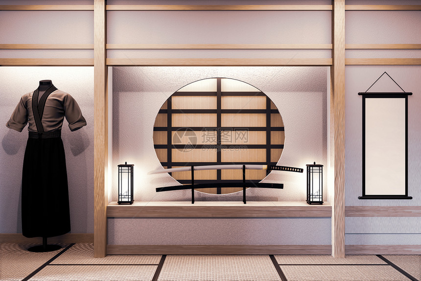 以日本风格专门设计空房间3D图片