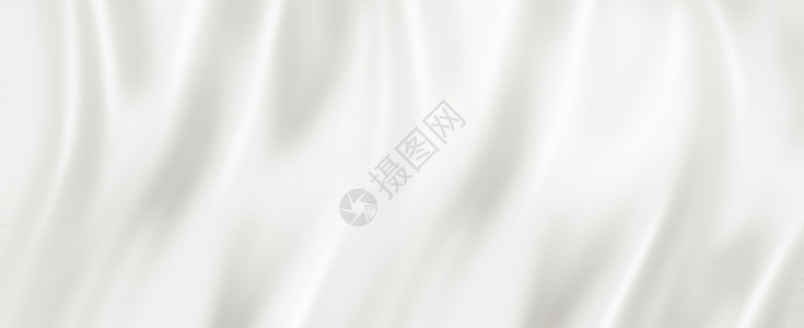 白色丝绸软背景纹理3d插图横幅高清图片