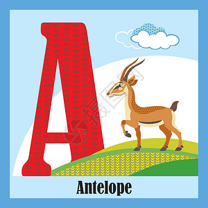 大写字母A开头的动物羚羊符号高清图片素材