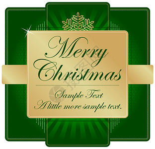 院长ornate绿色和金的圣诞标签里面有您自己的文字空间设计图片
