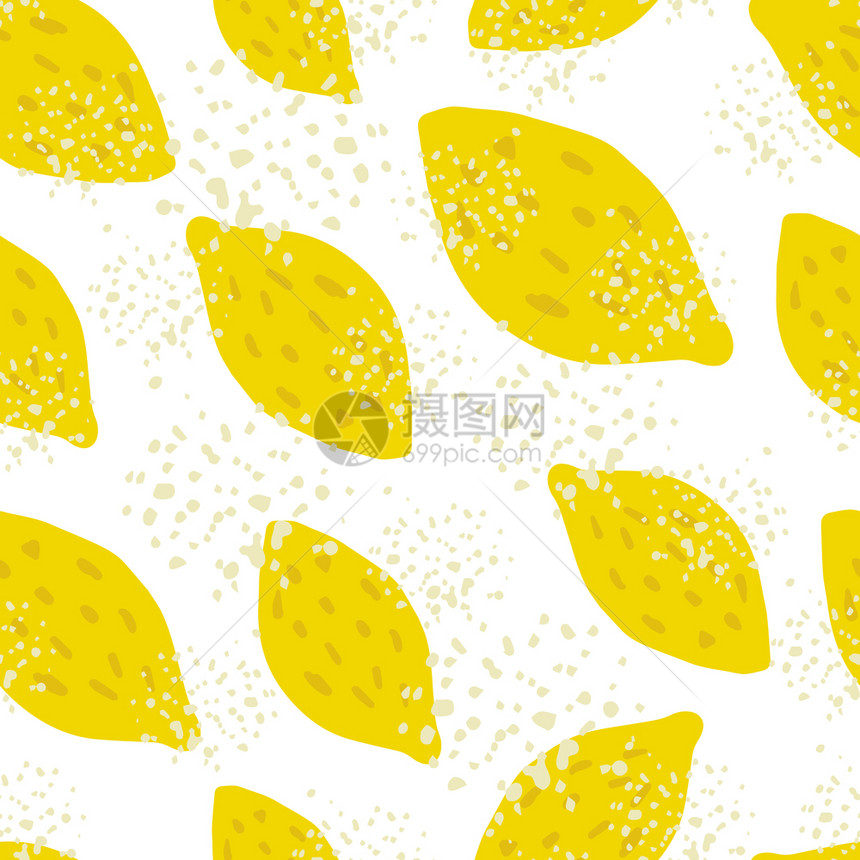 柠檬无缝模式矢量插图图片