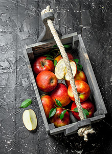 水果木箱新鲜的明亮的高清图片