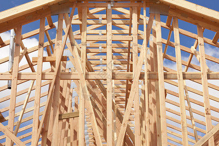 建筑工地的木制房屋抽象布局图片
