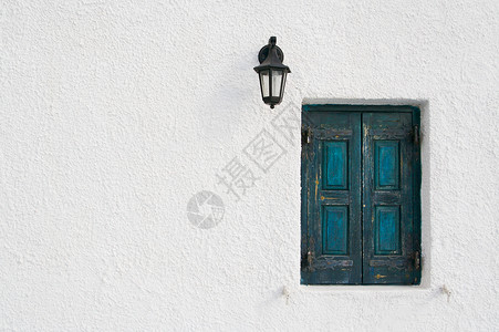 santori家庭墙窗和灯的抽象近身图片