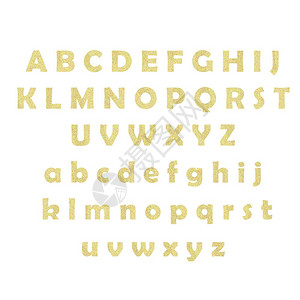金色的纹理字母白色背景上的金字母表金色的闪光文字可以出售假日凭单图片