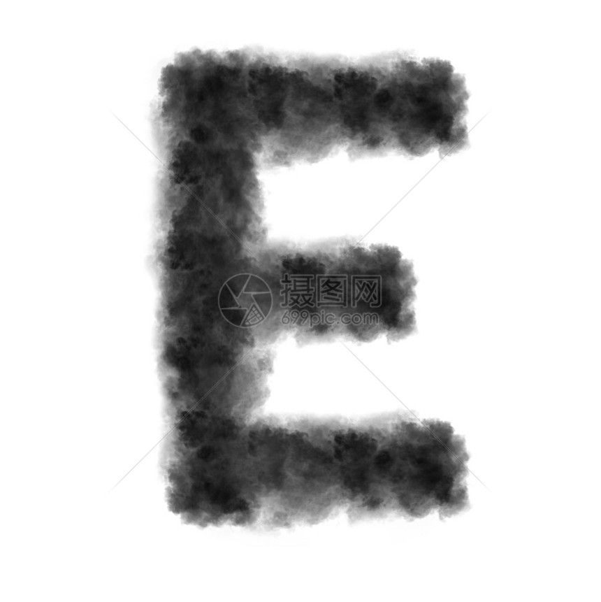 e字母由黑云或白色背景的烟雾制成有复空间不能转换字母由白云制成有色背景的黑云制成图片
