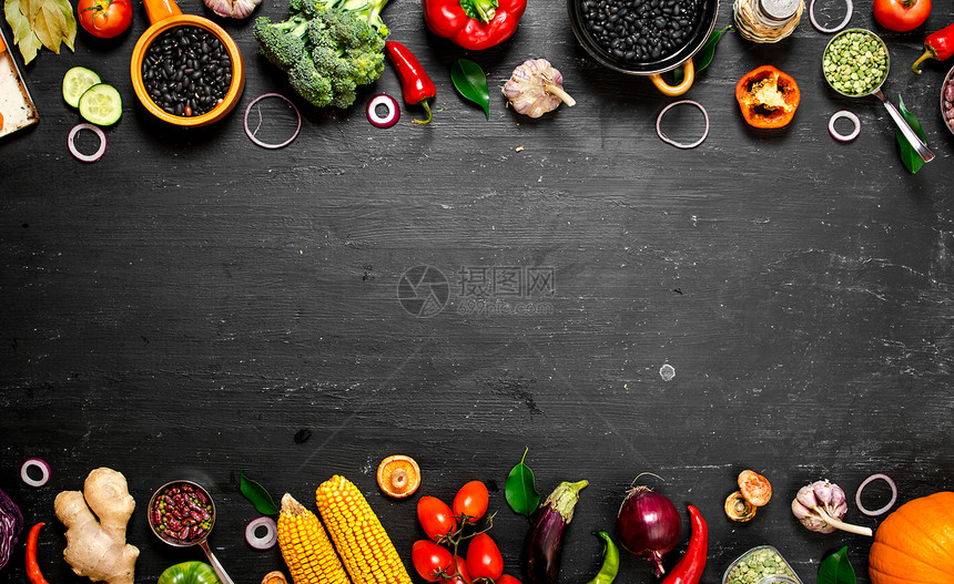 有机食品新鲜生菜黑豆面板新鲜生蔬菜黑豆图片