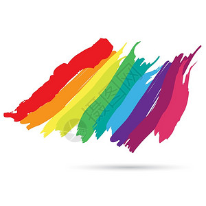 油漆厂房彩色虹以抽象形状喷发插画