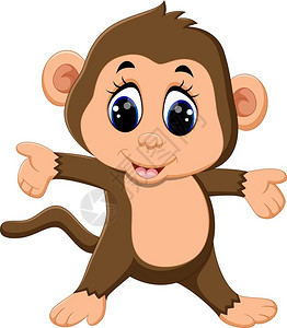 可爱漫画猴子插图图片