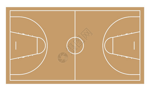 篮球场矢量插图平板风格图片