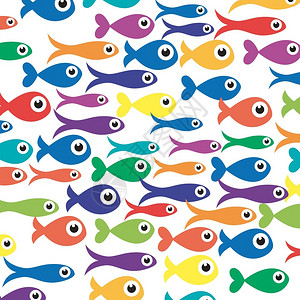 鱼形状海洋下鱼群抽象形状插画
