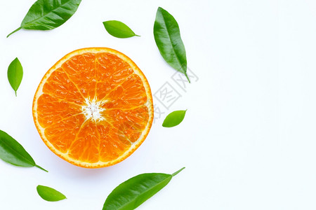 高维生素c多汁和甜白色的新鲜橙子水果复制空间图片