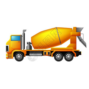 黄色水泥搅拌器卡车插图图片