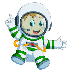 穿宇航员服装的快乐男孩图片