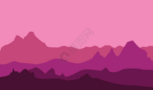 粉红色紫山和沙漠景观图背景图片