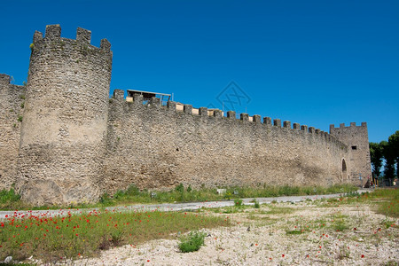 中世纪的墙壁和大门图片