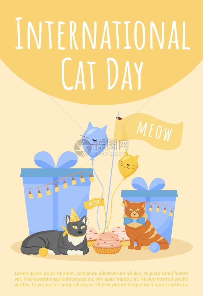 国际猫日海报图片