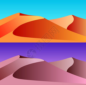沙漠日夜景观插图矢量背景白天高清图片素材