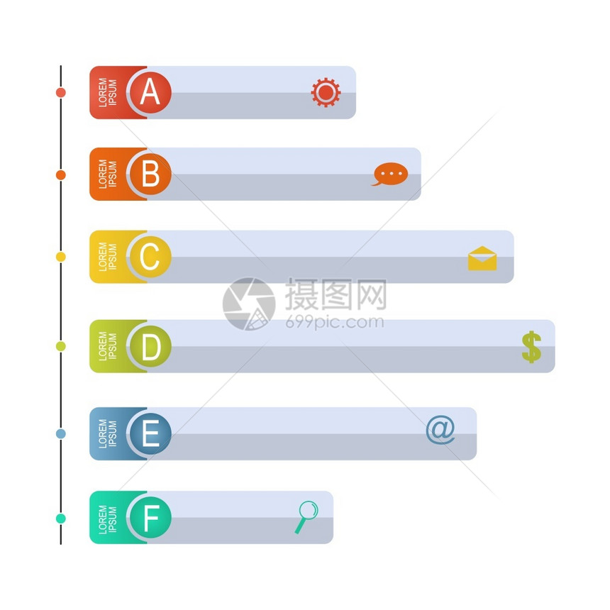 条形图曲线图统计水平信息图说明图片