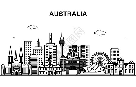 澳大利亚悉尼建筑风景城市建筑景象插图插画