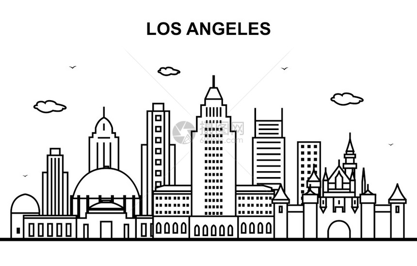 洛杉矶城市风光天际线图片