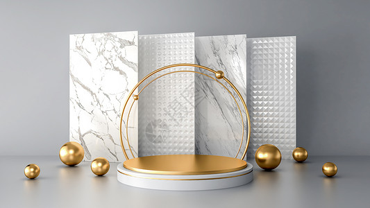 白色抽象现代背景带有用于产品展示的几何形状讲台3D图片