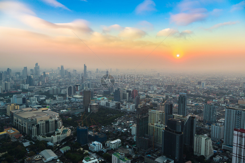 夏夜的Bangko空中风景图片