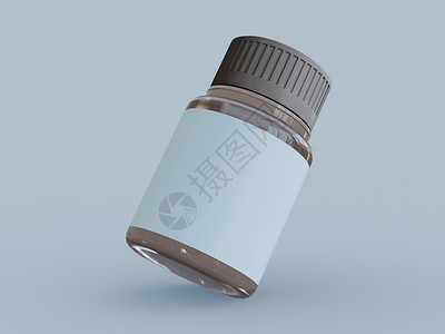 3个插图孤立背景的药瓶模型医产品包装概念图片